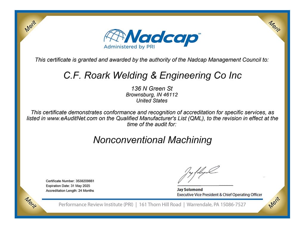 NonConventional Machining Certificate image